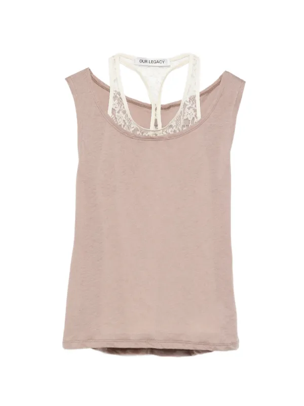 OUR LEGACY Swim Lace Top in Neutrals
