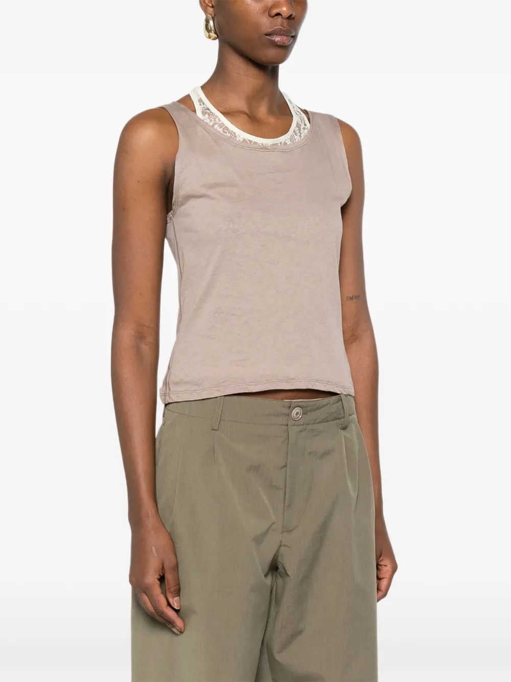 OUR LEGACY Zwemtop met kant Beige