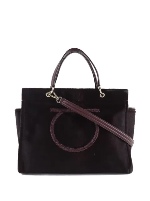 Ferragamo Pre-Owned bolsa satchel Pony Hair Gancini 2010-2026