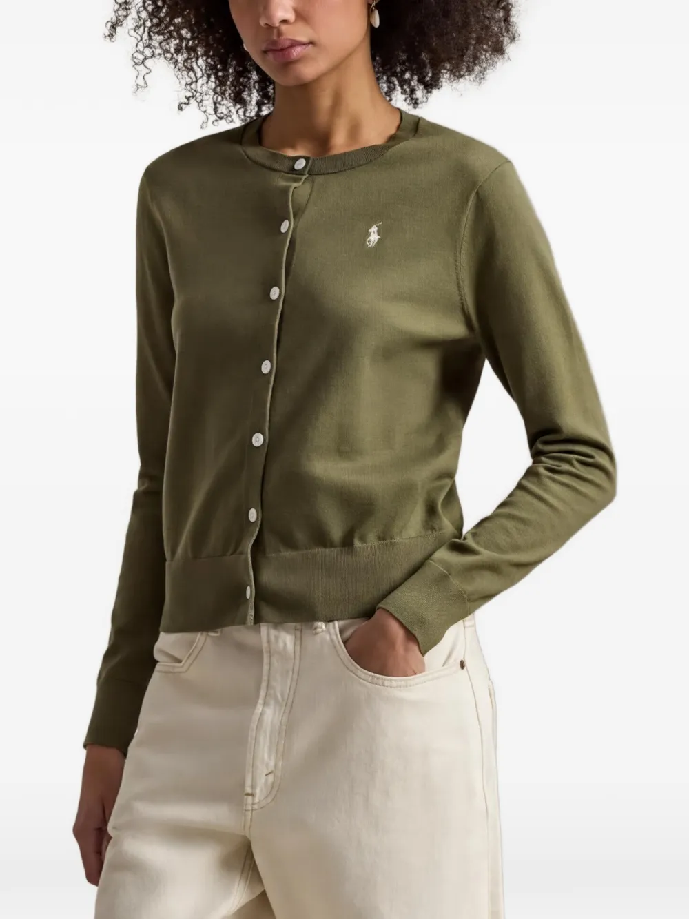 Polo Ralph Lauren logo-embroidered cardigan - Grün