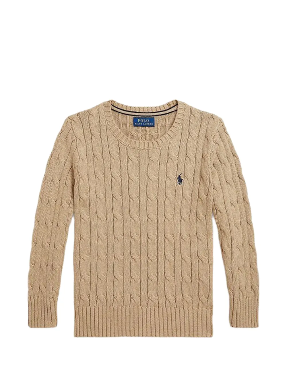 POLO RALPH LAUREN KIDS cable-knit crew-neck sweater - Toni neutri