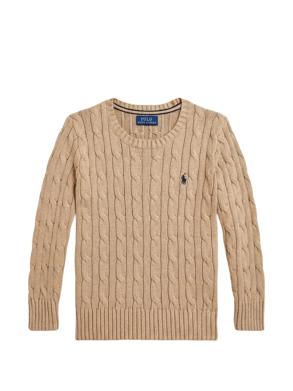 POLO RALPH LAUREN KIDS cable-knit crew-neck sweater - Toni neutri