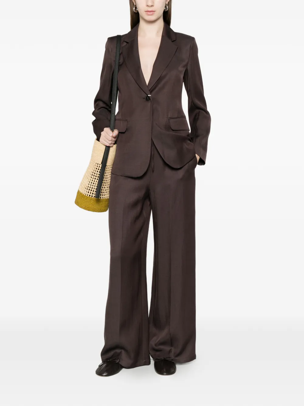  Marella Single-breasted Blazer - Brown 