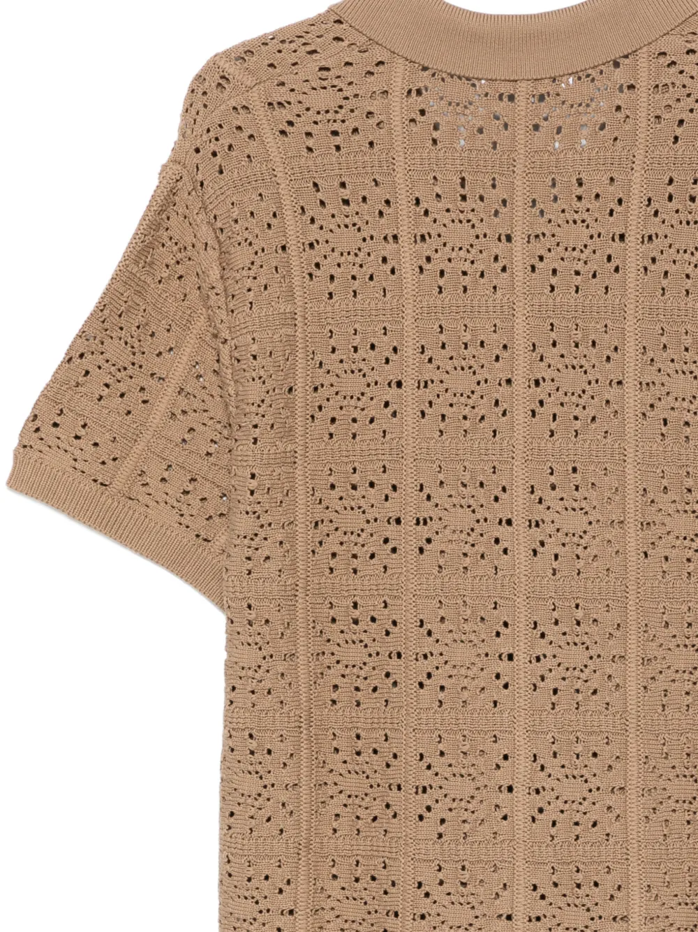  Maison Labiche Beuret Mosaic Openwork Buttoned Shirt - Brown 