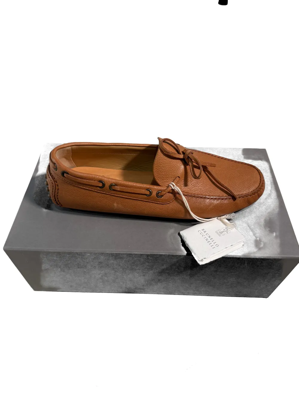 Brunello Cucinelli tie-detail boat shoes Bruin