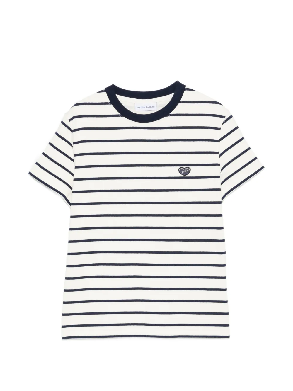 Maison Labiche Clavery striped appliqué T-shirt - Toni neutri