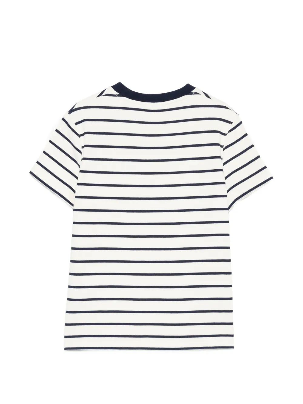  Maison Labiche Clavery Striped Appliqué T-shirt - Neutrals 