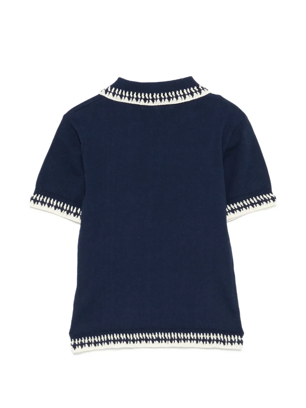 Maison Labiche Caillavet Crocheted-collar Polo Shirt - Blue 