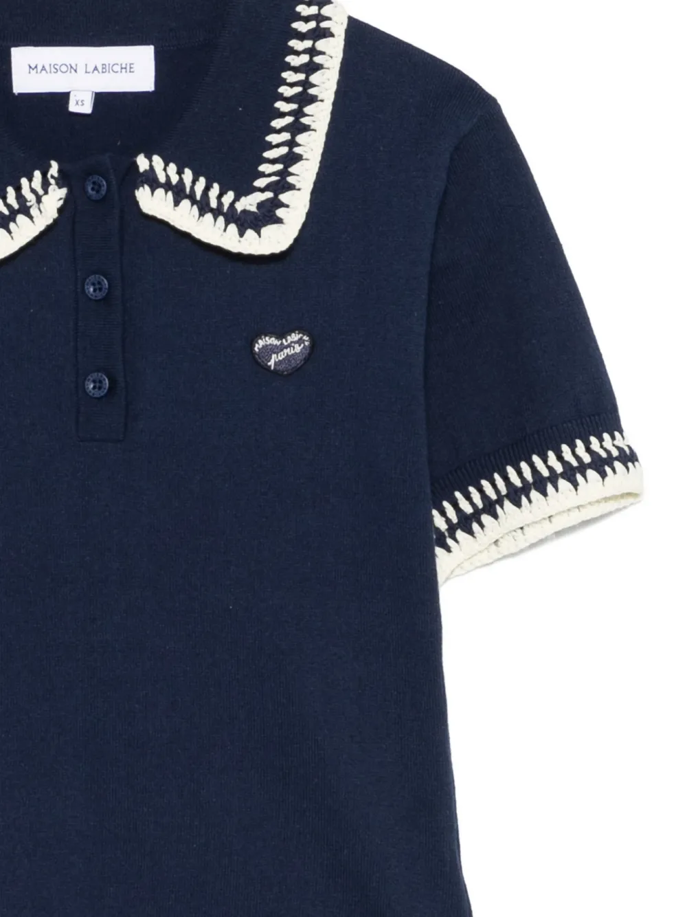 Maison Labiche Caillavet Crocheted-collar Polo Shirt - Blue 