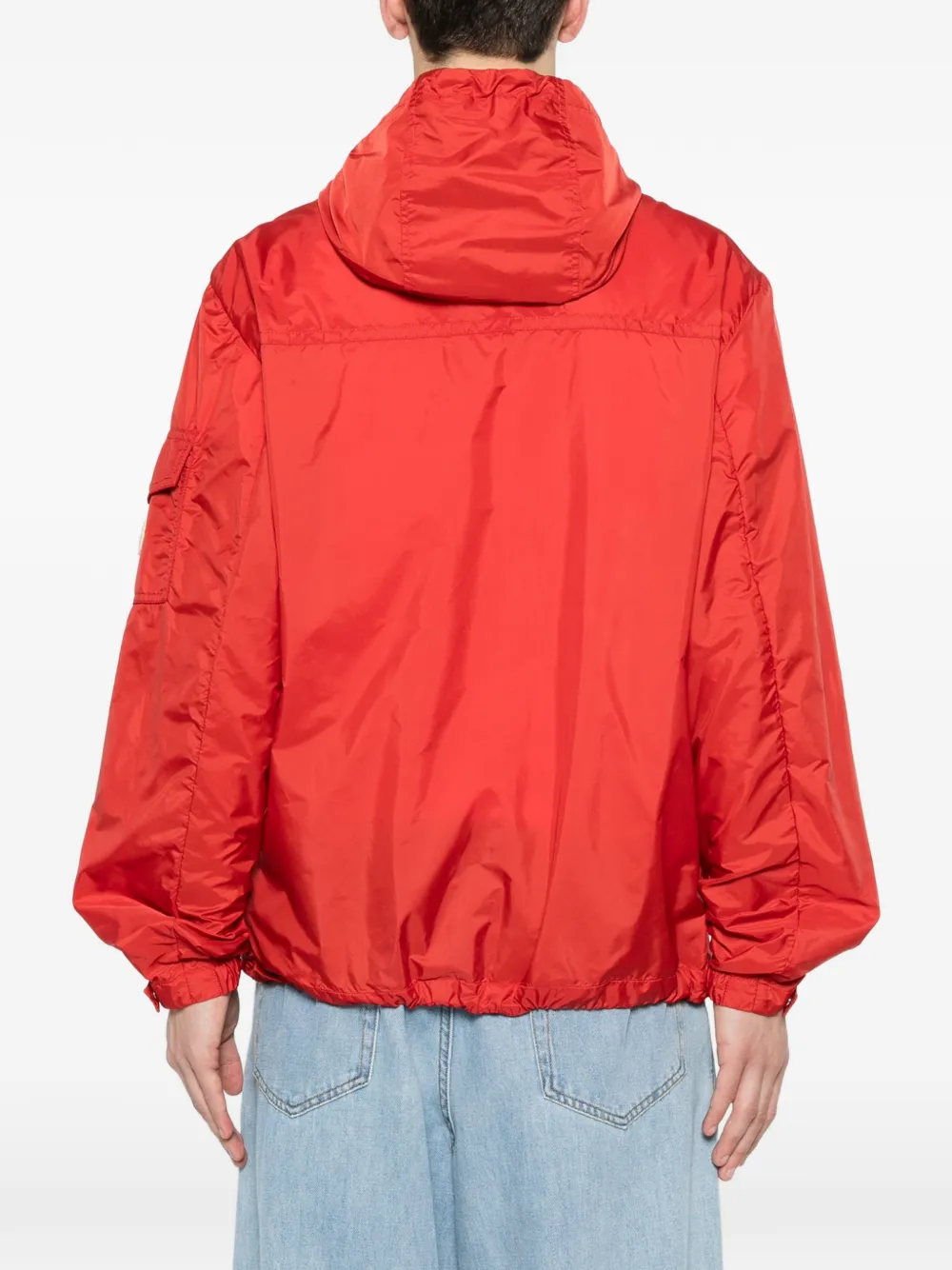 Moncler Jack met capuchon en logopatch Rood