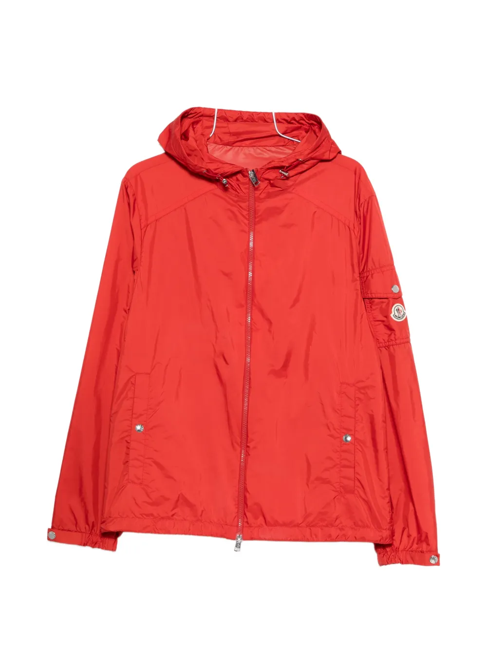 Moncler logo-patch hooded jacket - Rosso