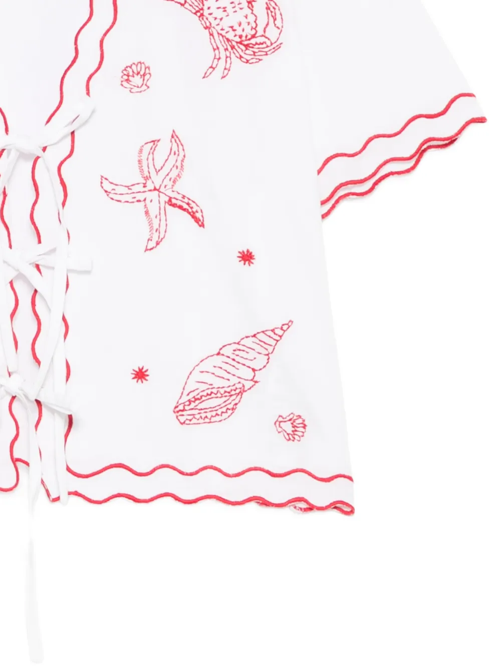  Maison Labiche Veneur Scalloped Embroidered Blouse - White 