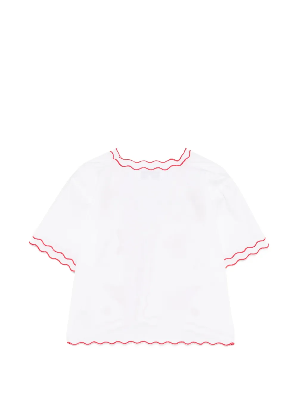  Maison Labiche Veneur Scalloped Embroidered Blouse - White 