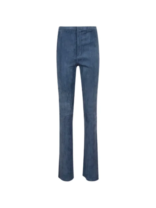 Stouls Suede Slim-fit Trousers in Blue