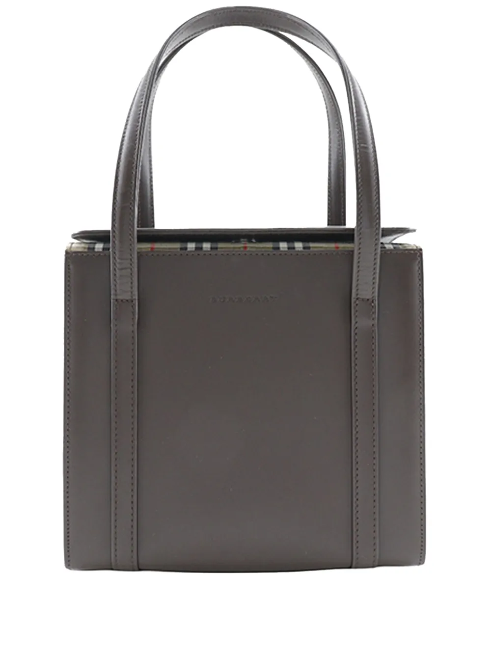 Burberry Pre-Owned 2000-2017 House Check Canvas Trimmed Leather Box handbag - Marrone