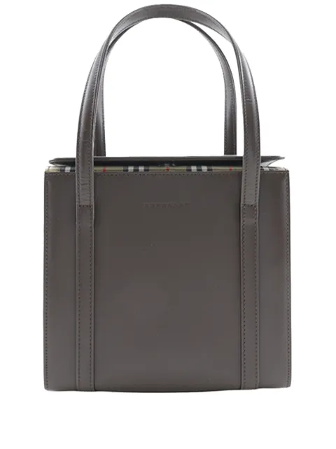 Burberry Pre-Owned 2000-2017 House Check Canvas Trimmed Leather Box handbag