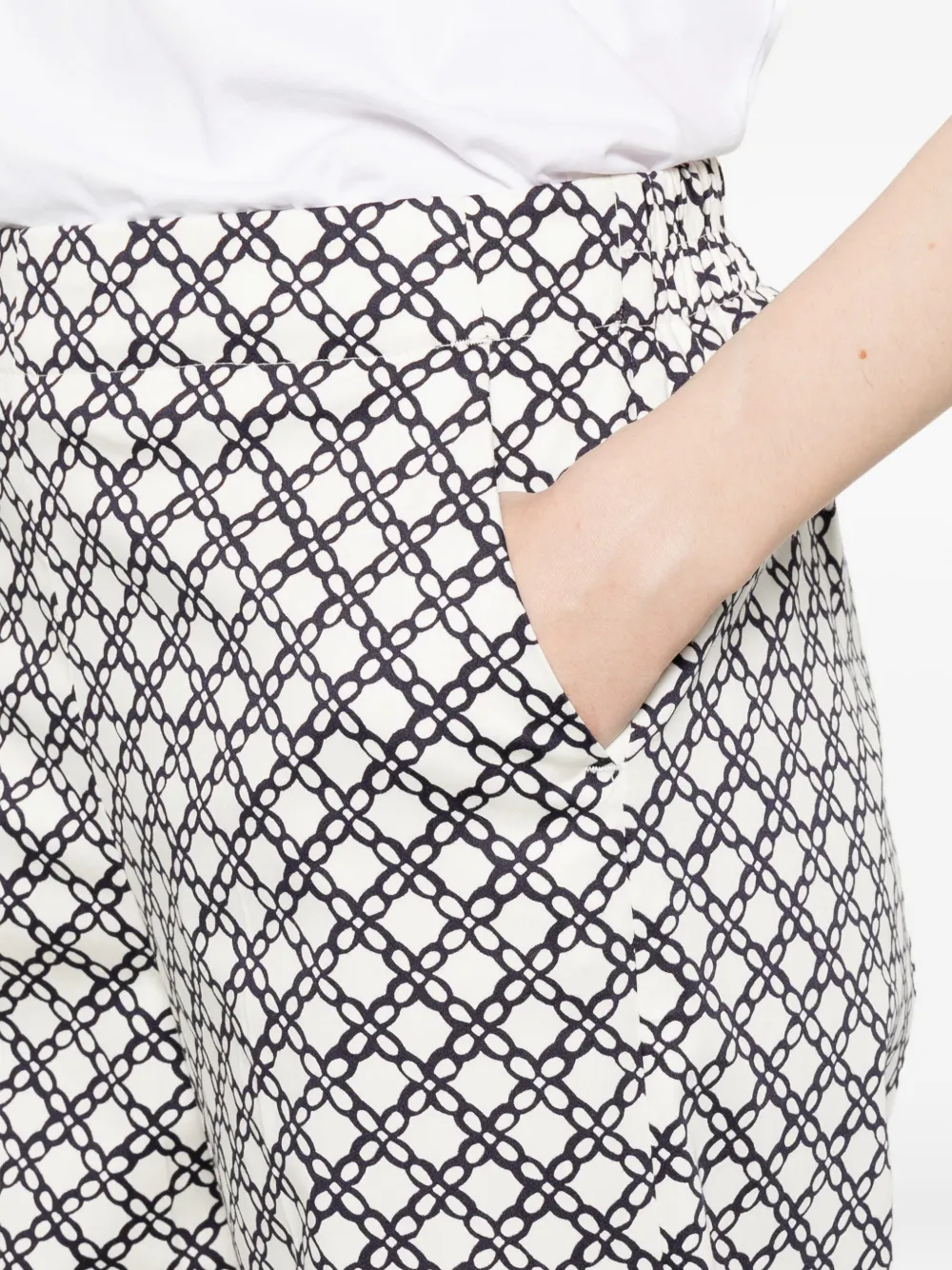Marella Broek met patroon Wit