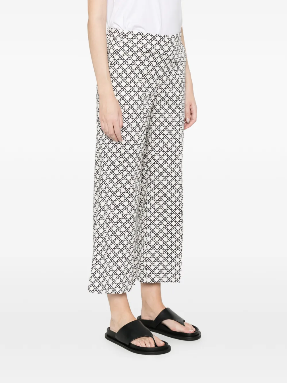  Marella Patterned Trousers - White 