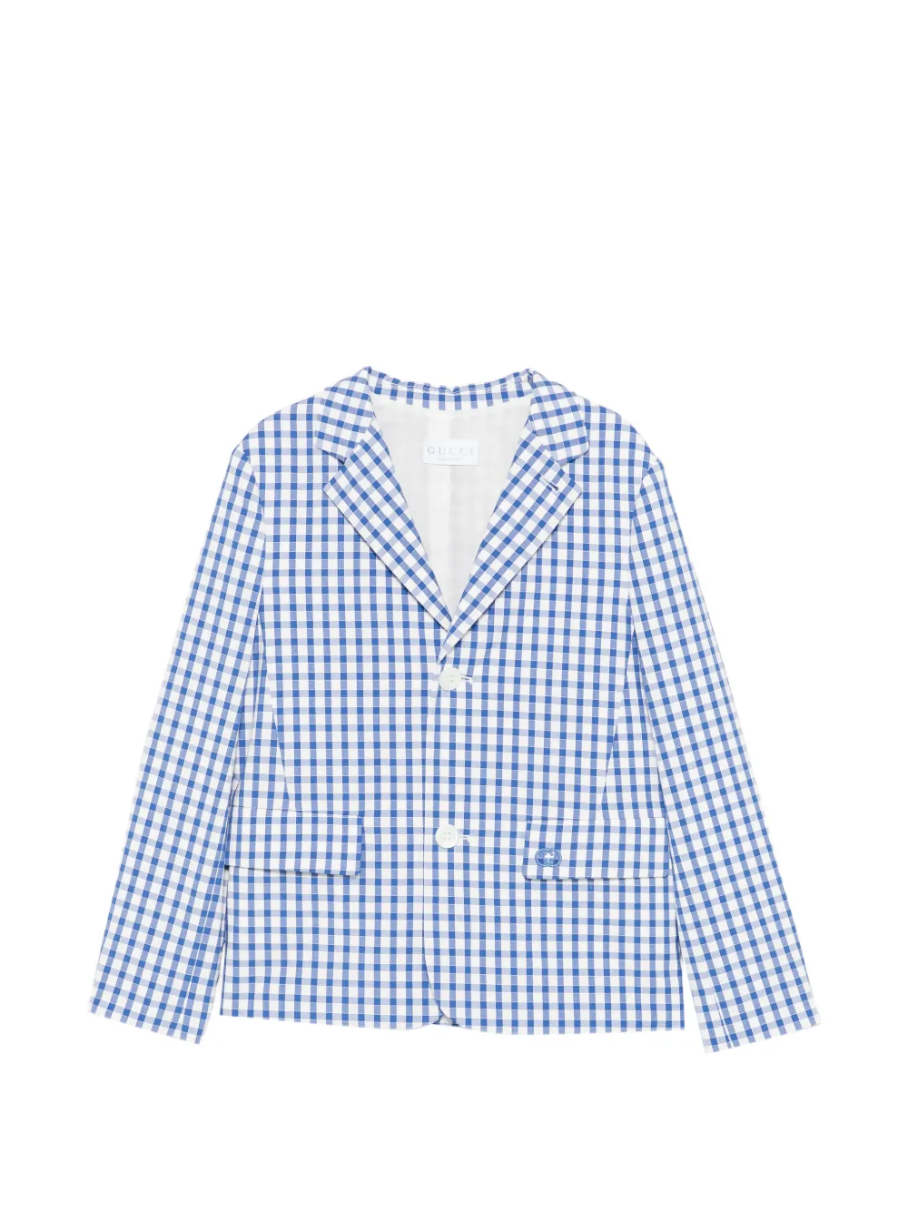 Gucci Kids gingham pocket blazer - Blau