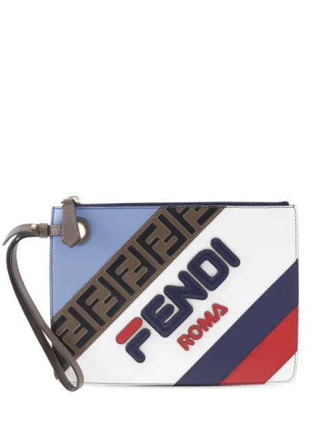 Fendi Pre-Owned 2010-2025 FILA Mania Zucca Emboosed Leather clutch bag