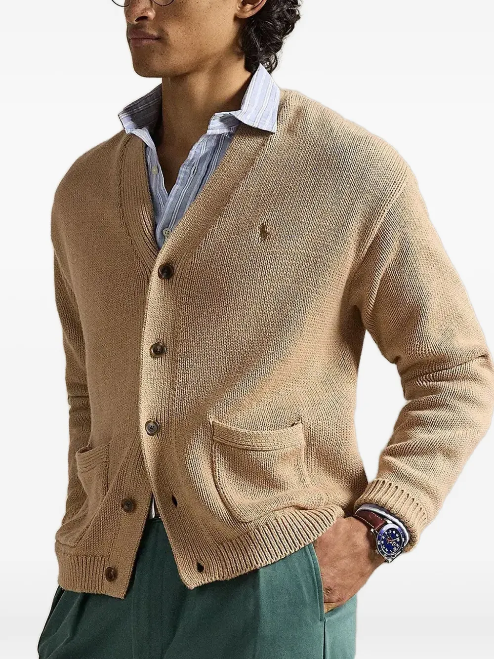 Polo Ralph Lauren embroidered-logo cardigan - Toni neutri