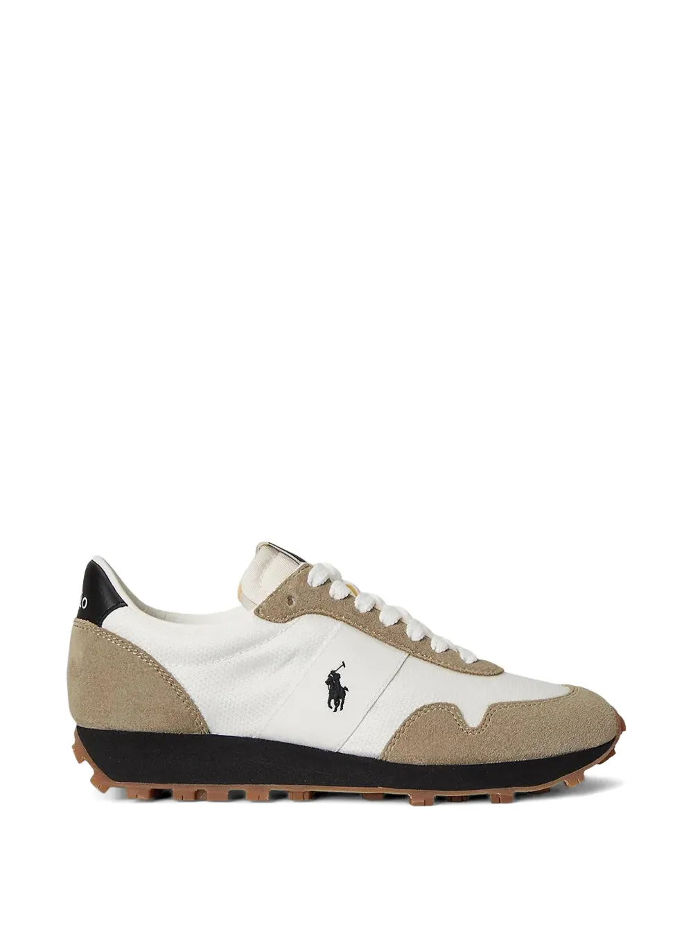 Polo Ralph Lauren logo-embroidered leather sneakers Zwart