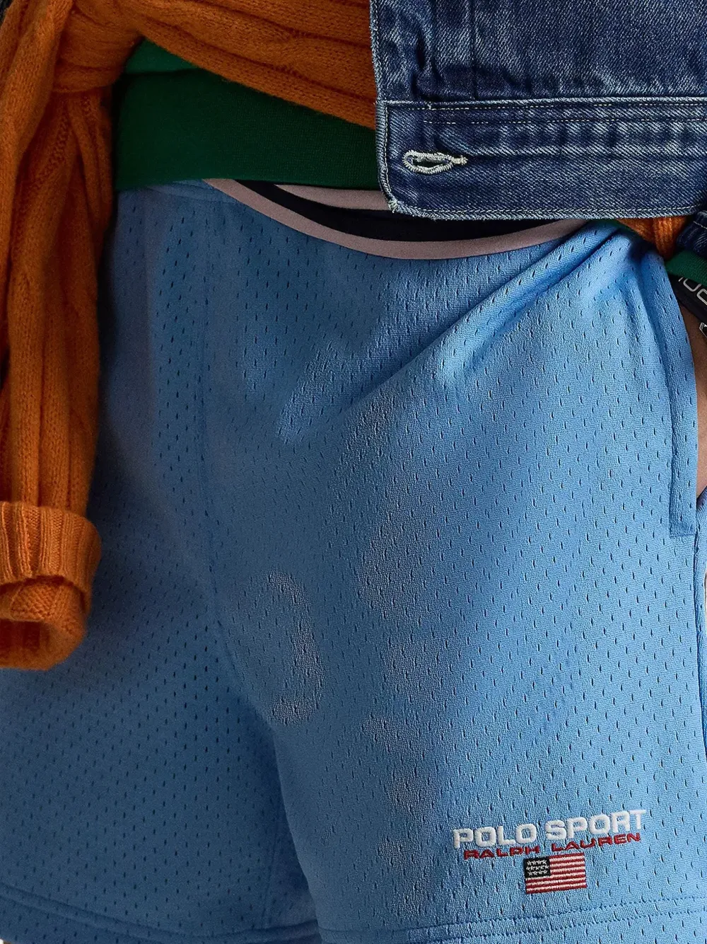 Polo Ralph Lauren embroidered-logo shorts Blauw