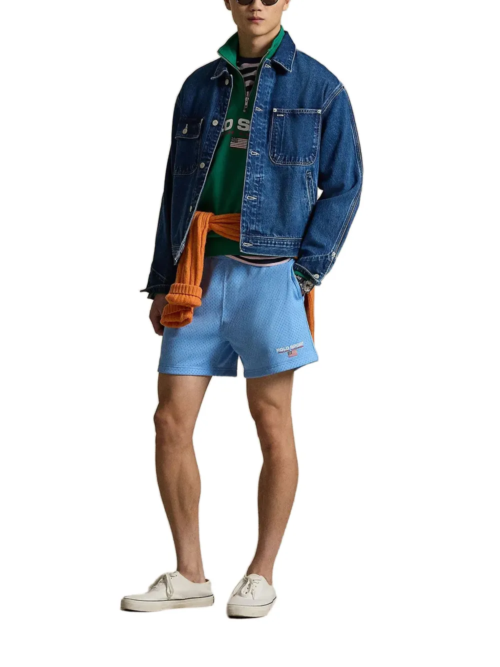 Polo Ralph Lauren embroidered-logo shorts Blauw