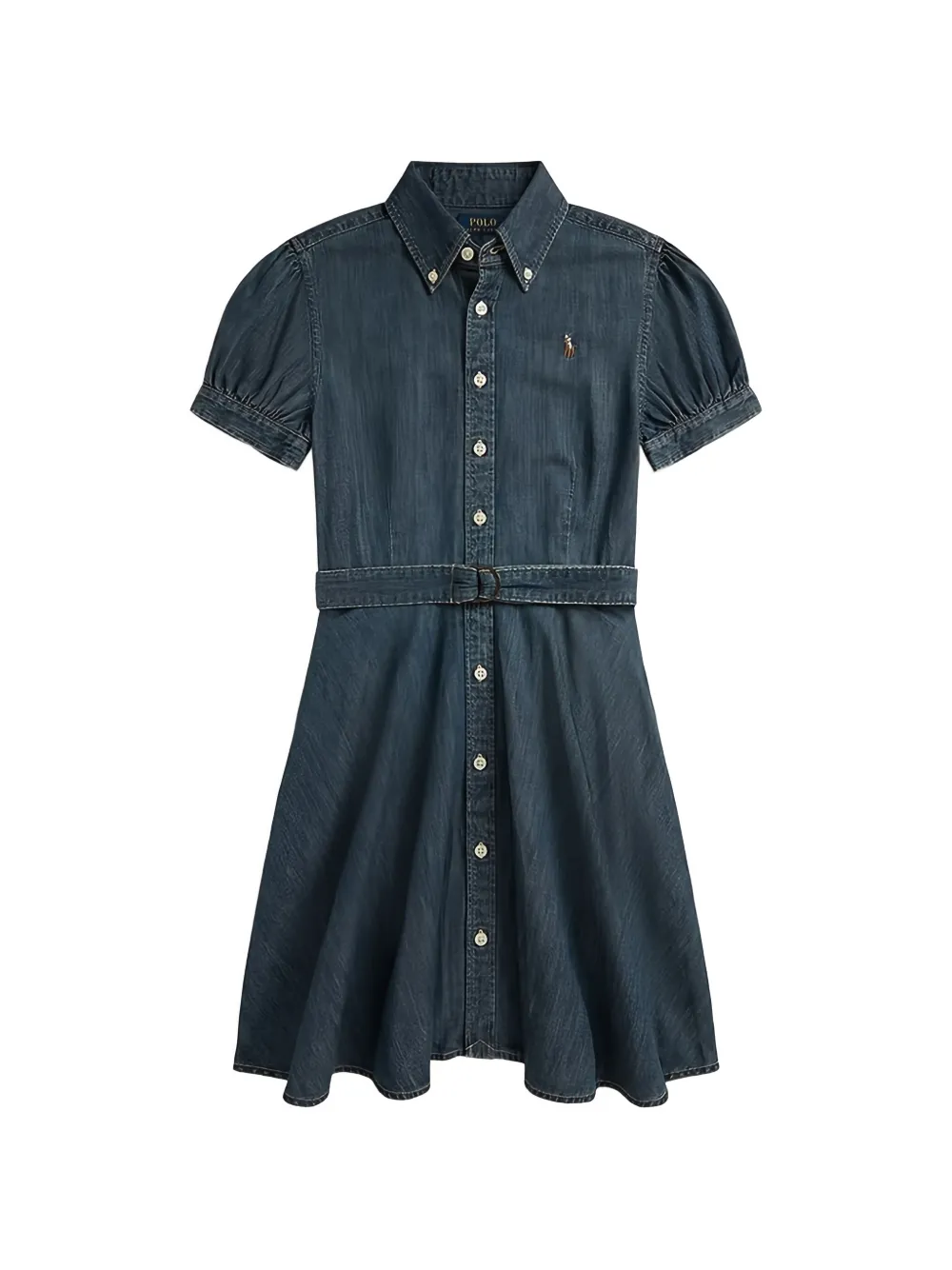 POLO RALPH LAUREN KIDS buttoned belted dress - Blu