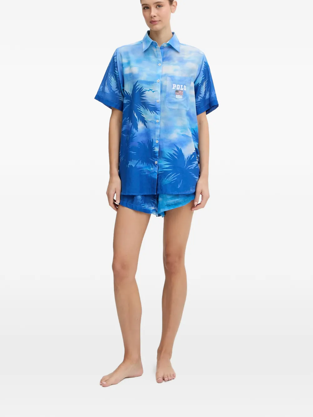 Polo Ralph Lauren palm-print shorts set - Blu