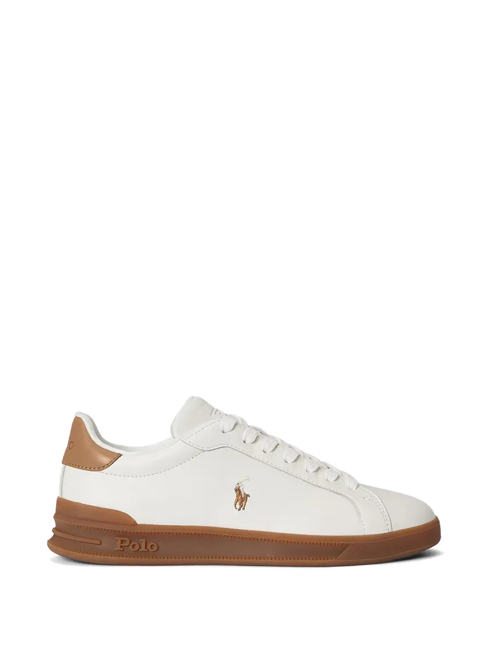 Polo Ralph Lauren logo-embroidered leather sneakers - Weiß