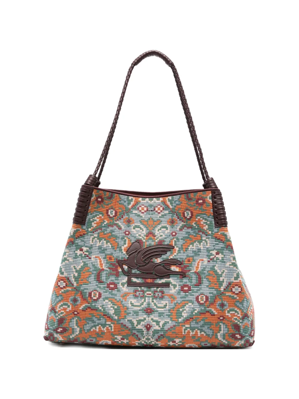 ETRO patterned emblem shoulder bag - Blu