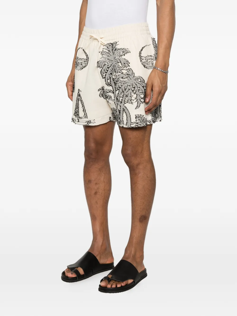  Maison Labiche Tree-embroidered Shorts - Neutrals 