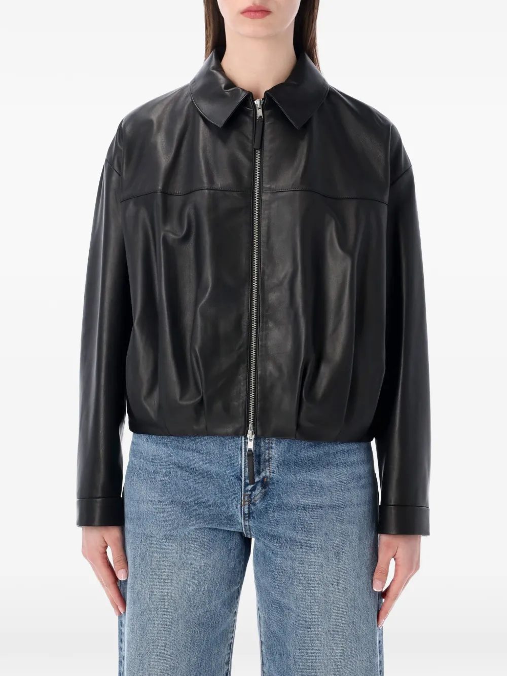 Sword cropped bomber jacket - Nero