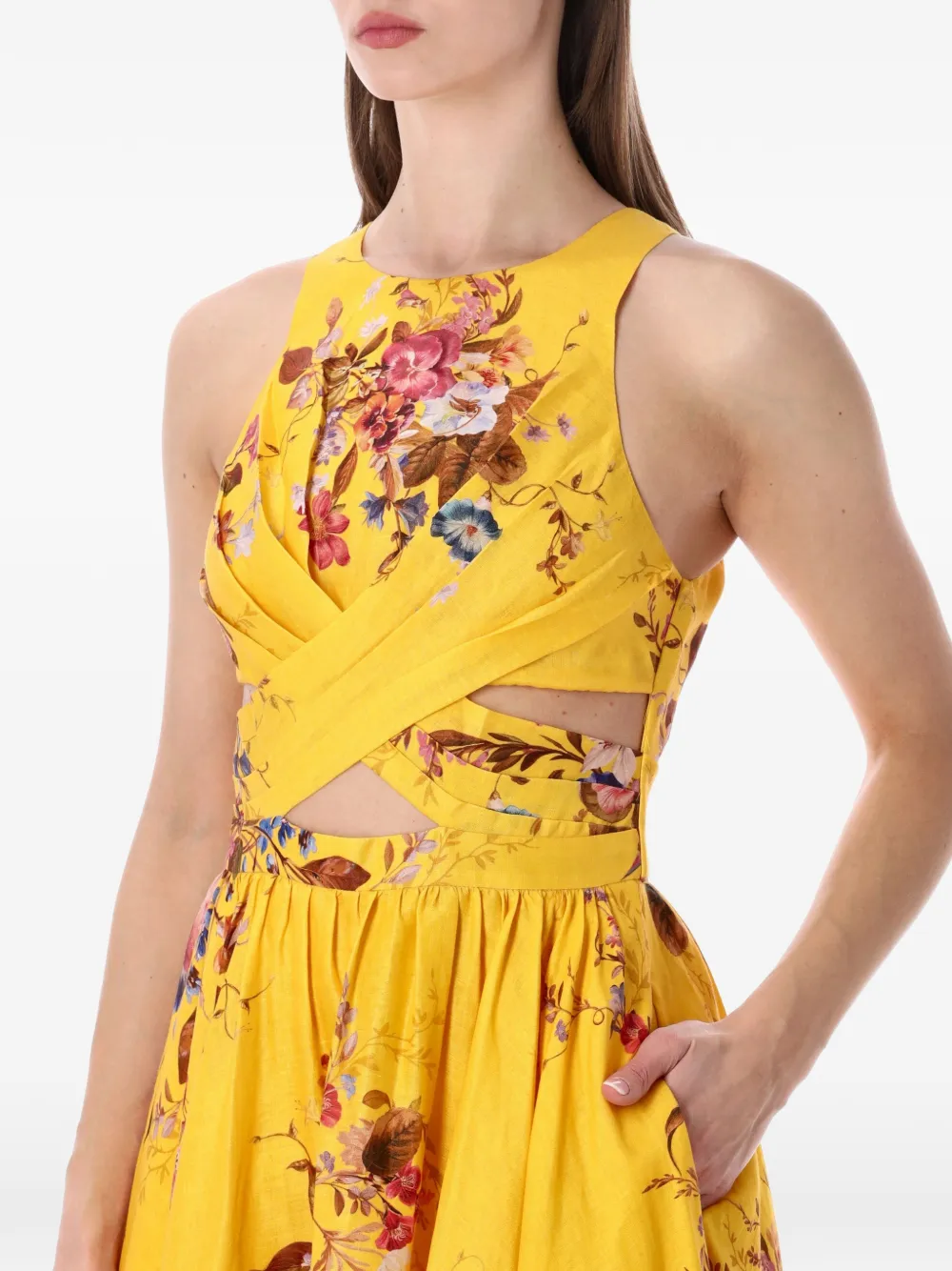 ZIMMERMANN - Patience midi-jurk - dames - linnen/vlas