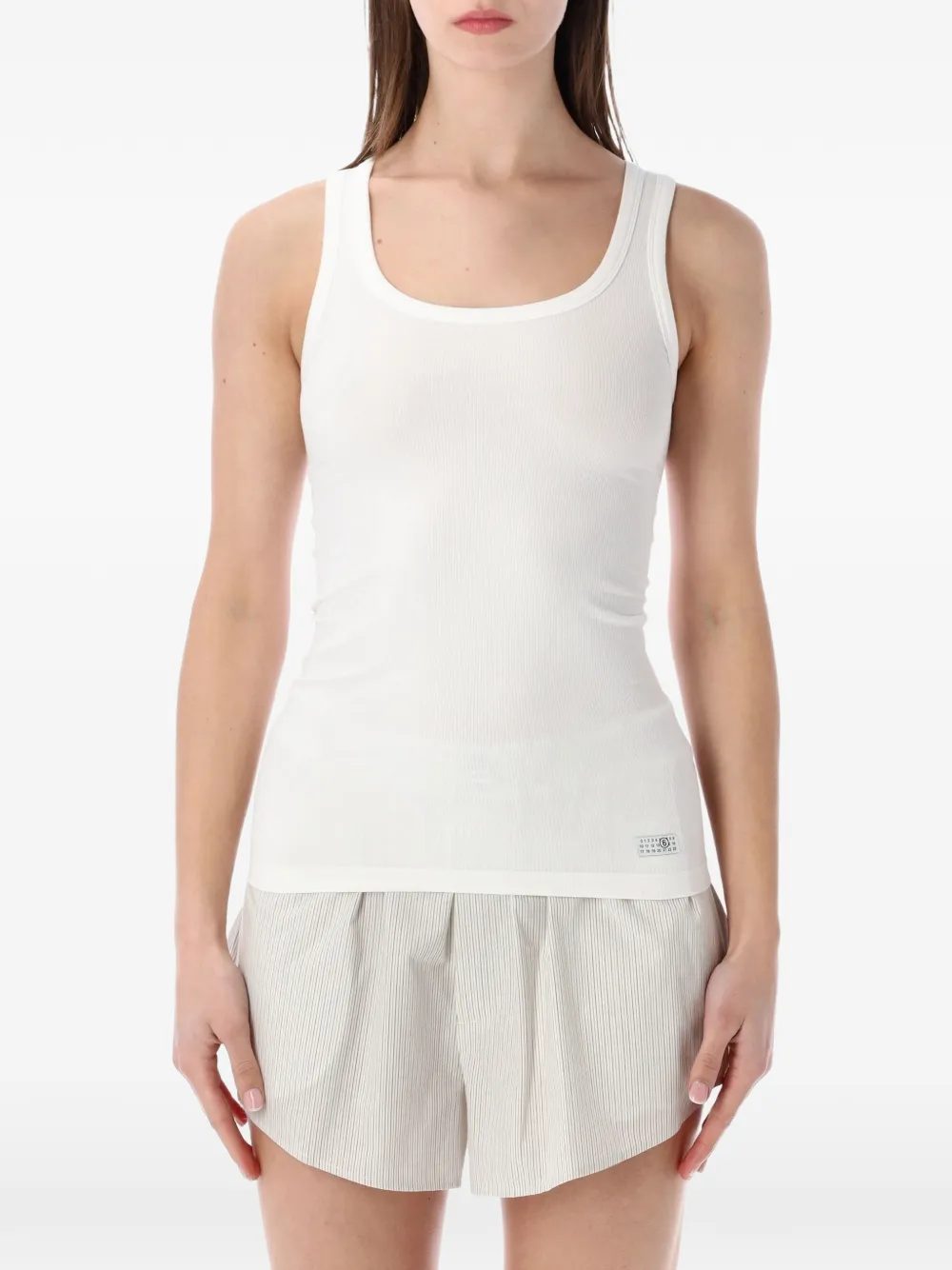 MM6 Maison Margiela ribbed tank top - Bianco