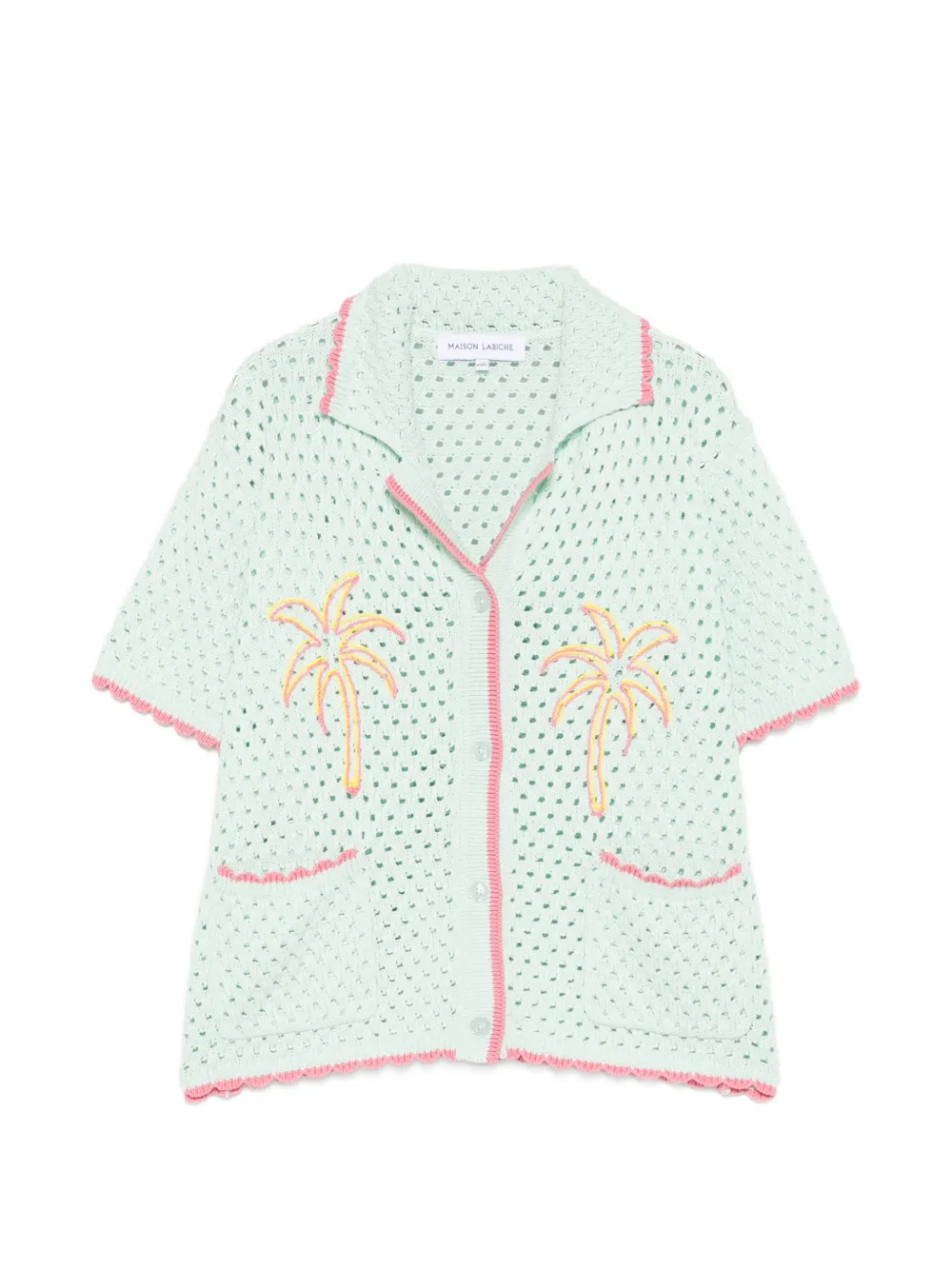 Maison Labiche Souchier palm crochet shirt - Verde