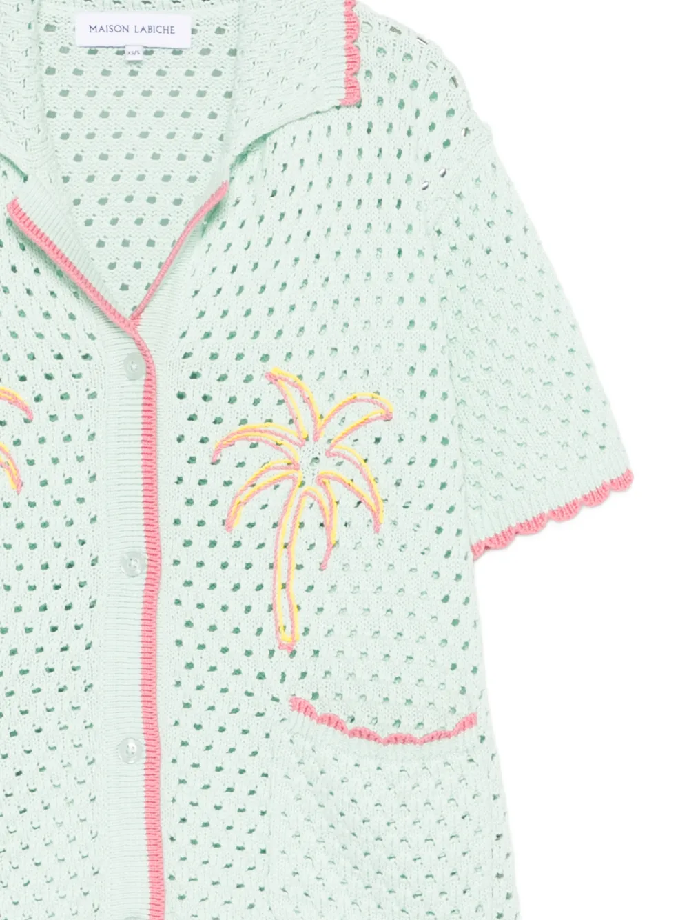  Maison Labiche Souchier Palm Crochet Shirt - Green 