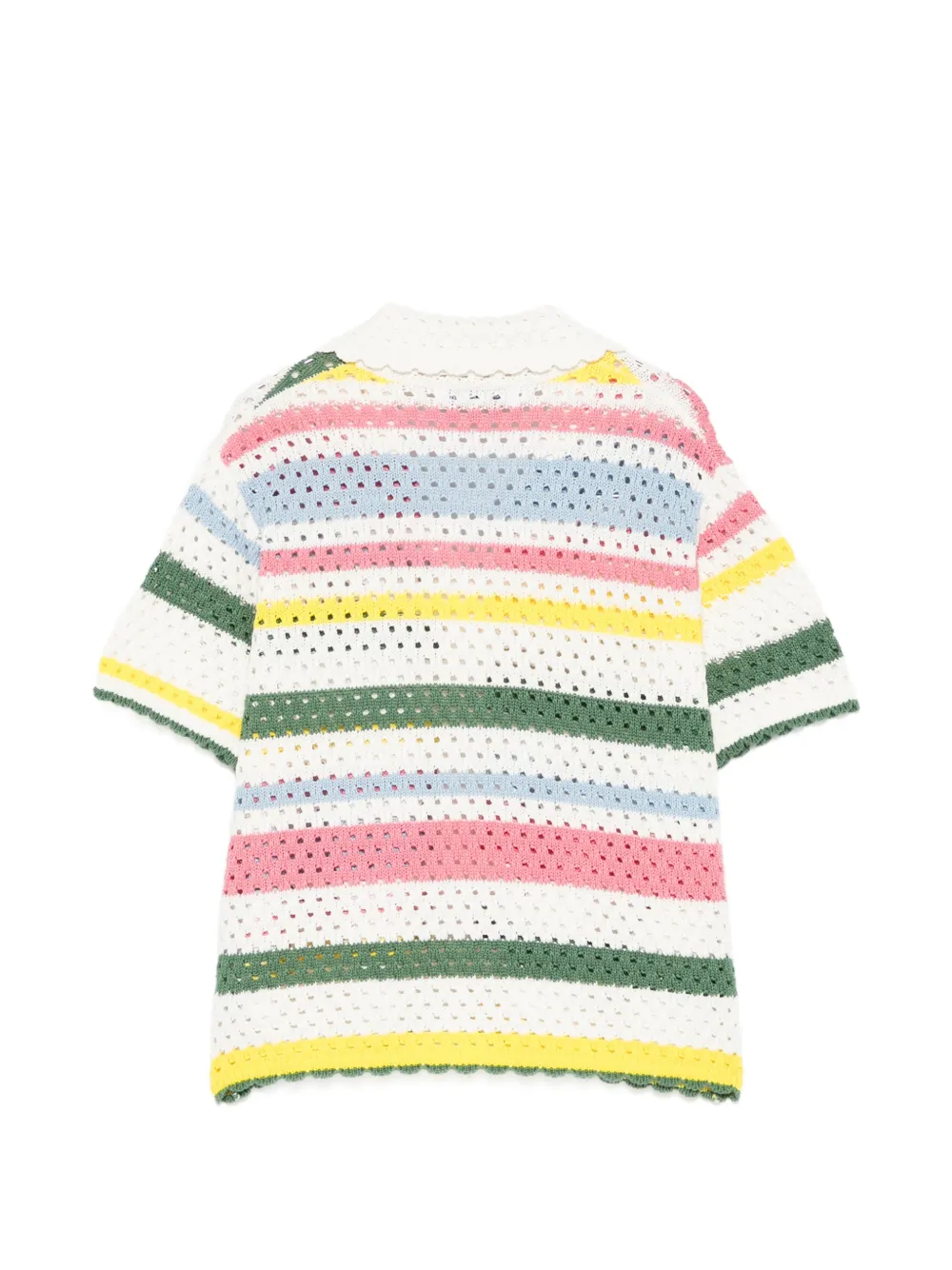  Maison Labiche Souchier Striped Knit Shirt - White 