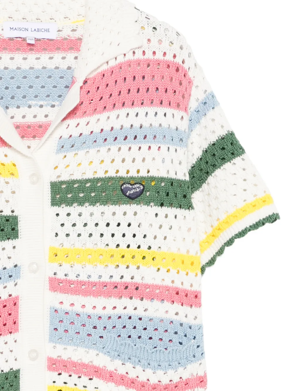  Maison Labiche Souchier Striped Knit Shirt - White 