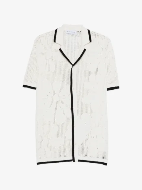 Maison Labiche Beurert Flowers skjorte med kontrastkant