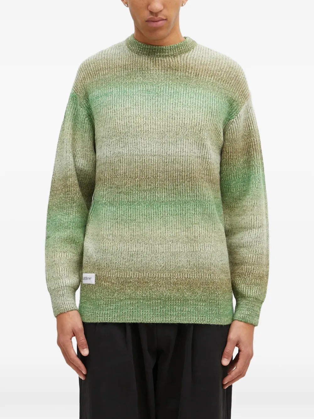 BUTTER GOODS Beams striped knitted sweater - Verde