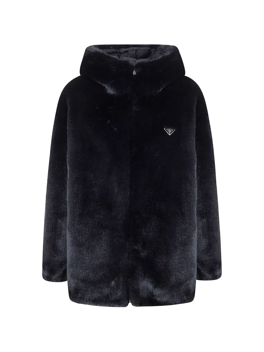  Prada Chaqueta Reversible Con Capucha - Negro 