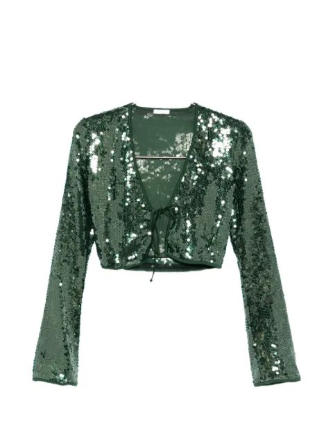 Oséree Marylin sequin tie-fastening top