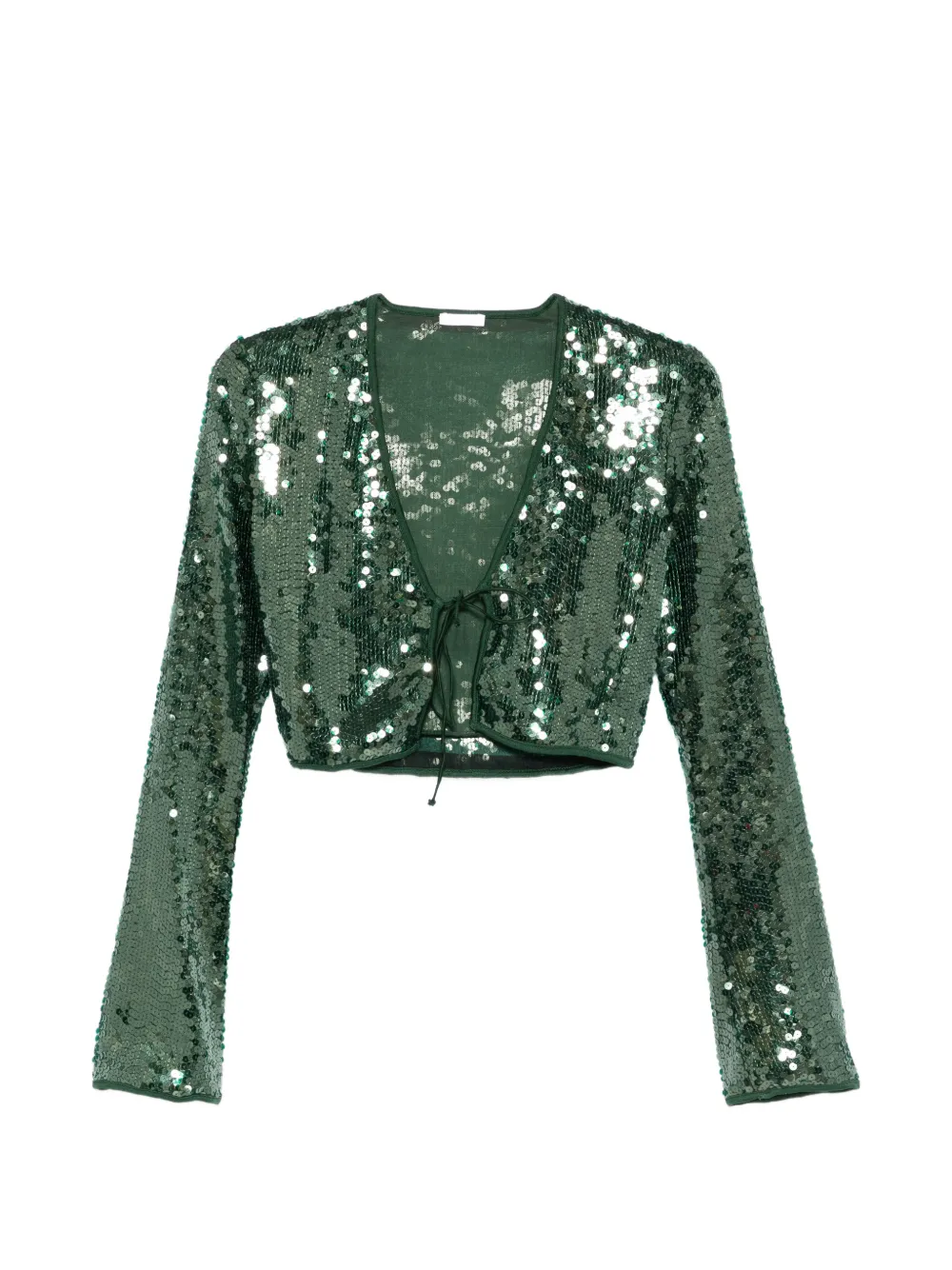 Oséree Marylin sequin tie-fastening top - Verde