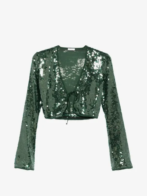 Oséree Marylin sequin tie-fastening top