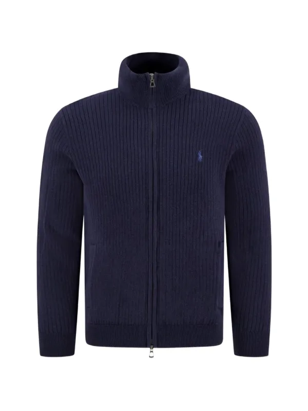 Polo Ralph Lauren Ribbed zip-up Sweatshirt | Blue | FARFETCH JO