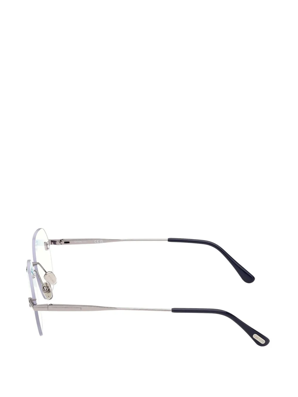 TOM FORD Eyewear Ovalen zonnebril met randloos montuur Zilver