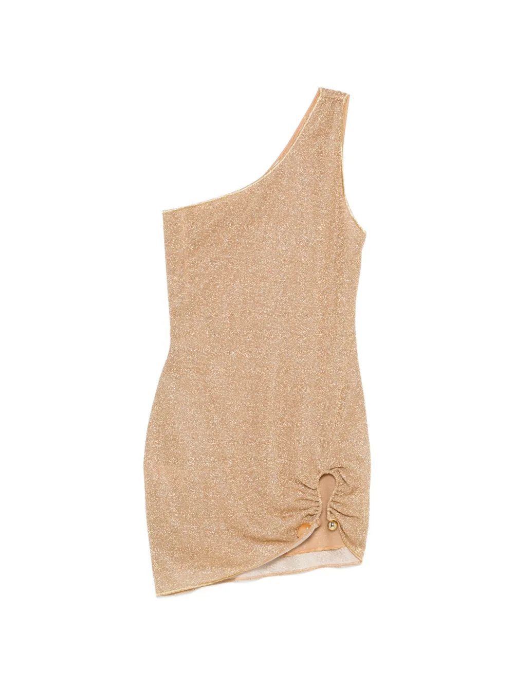 Oséree asymmetric-neck mini dress - Oro