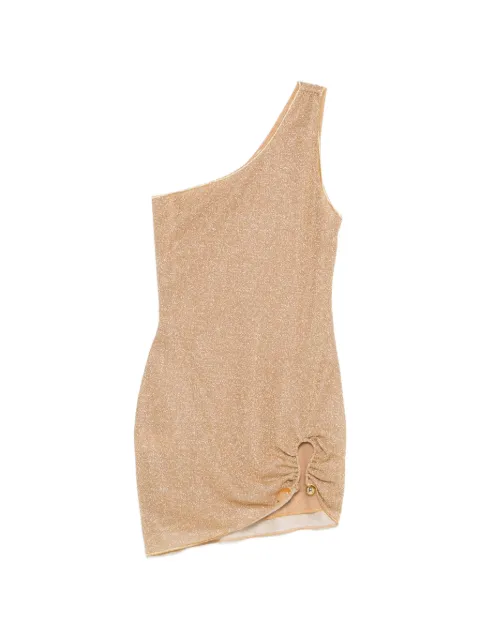 Oséree asymmetric-neck mini dress
